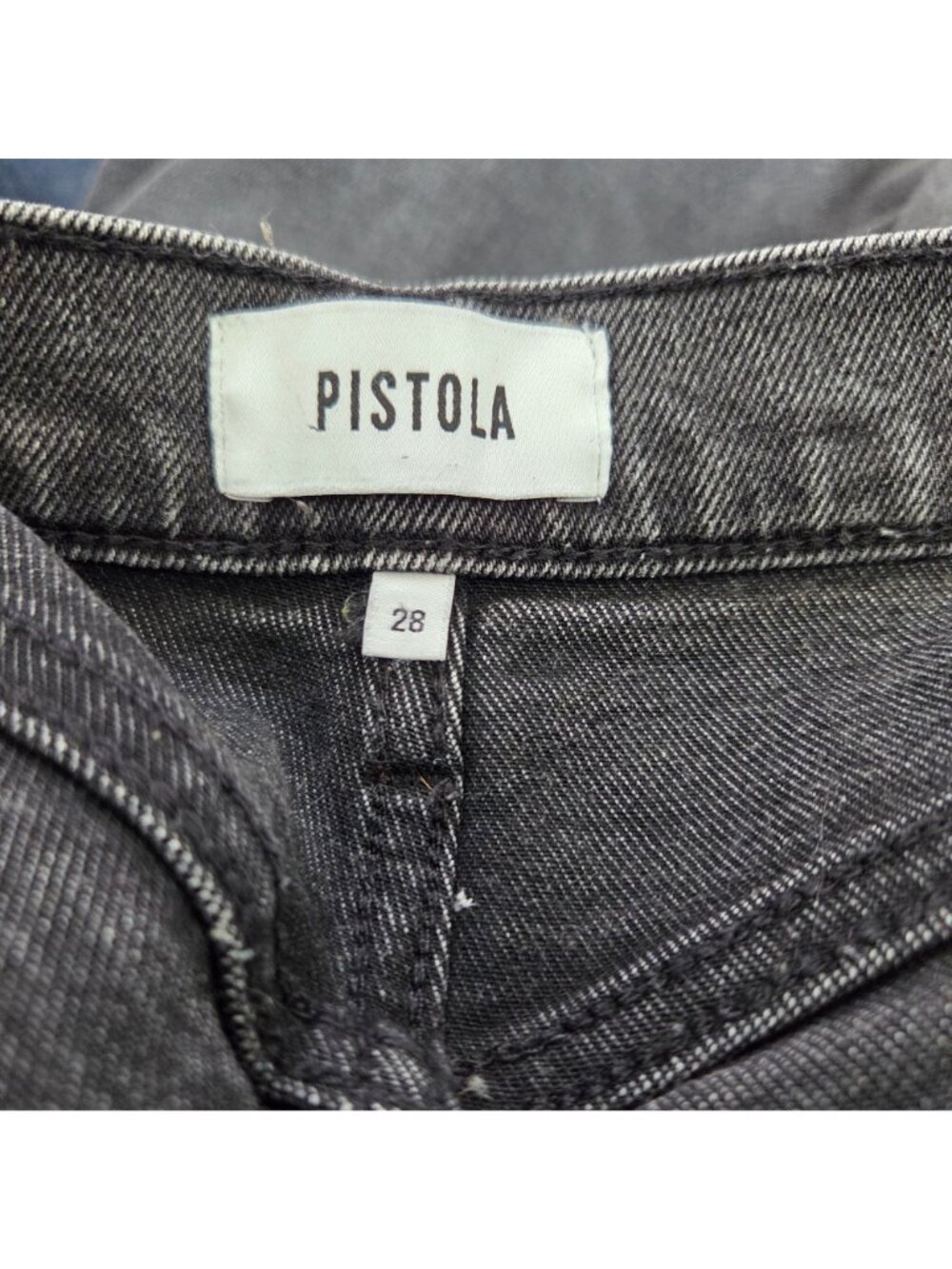 Pistola Eli High Rise Barrel Leg Jeans Ankle Washed Black Sz 28 - Picture 8 of 9